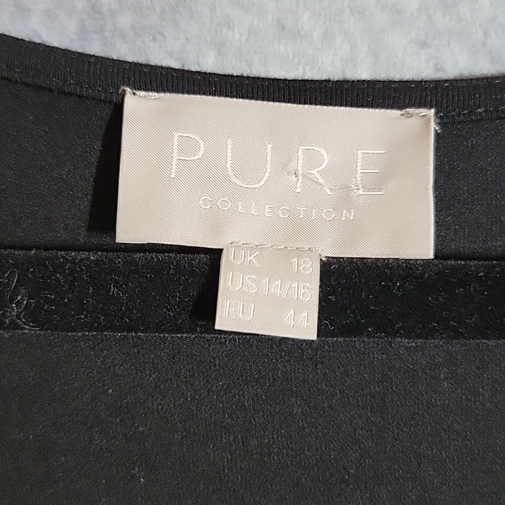 Pure Collection Black Ruched Jersey Knit Dress - Picture 15 of 16